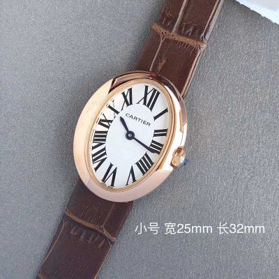 Cartier Baignoire Swiss Quartz movement 316L Steel Brown Strap 32*25/39*28mm Watch